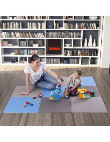 PUZZLE-MATTE UNTERLEGMATTE BLAU 9 ELEMENTE 10MM