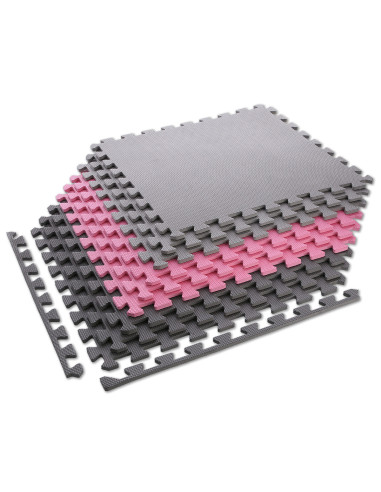 PUZZLE-MATTE UNTERLEGMATTE ROSA-GRAU 9 ELEMENTE 10MM
