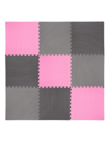 PUZZLE-MATTE UNTERLEGMATTE ROSA-GRAU 9 ELEMENTE 10MM