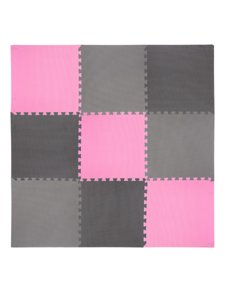 PUZZLE-MATTE UNTERLEGMATTE ROSA-GRAU 9 ELEMENTE 10MM
