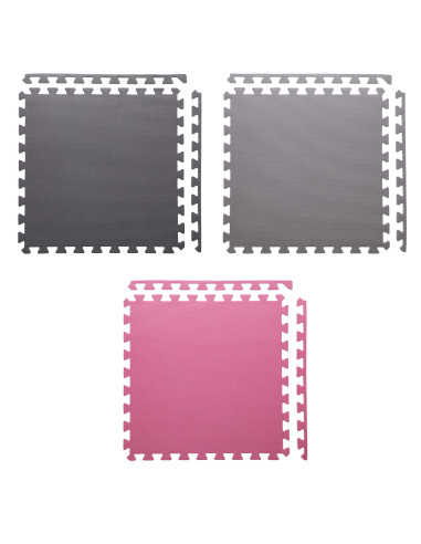 PUZZLE-MATTE UNTERLEGMATTE ROSA-GRAU 9 ELEMENTE 10MM