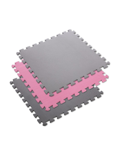 PUZZLE-MATTE UNTERLEGMATTE ROSA-GRAU 9 ELEMENTE 10MM