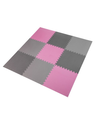 PUZZLE-MATTE UNTERLEGMATTE ROSA-GRAU 9 ELEMENTE 10MM