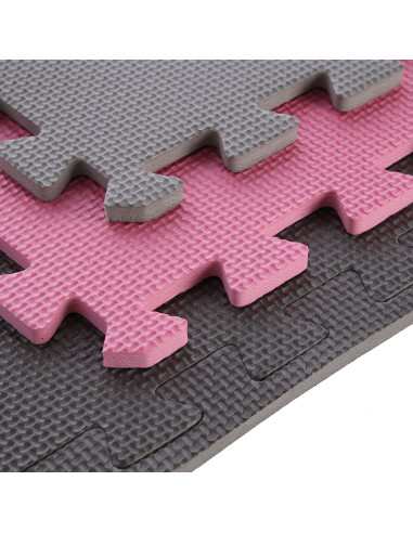 PUZZLE-MATTE UNTERLEGMATTE ROSA-GRAU 9 ELEMENTE 10MM