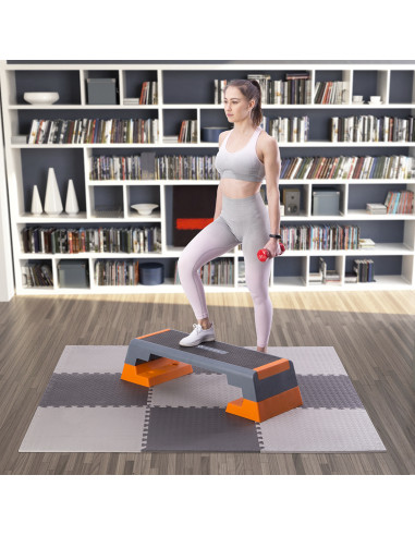 PUZZLE-MATTE FÜR FITNESSGERÄTE HELLGRAU 9 ELEMENTE 12 MM HMS PREMIUM