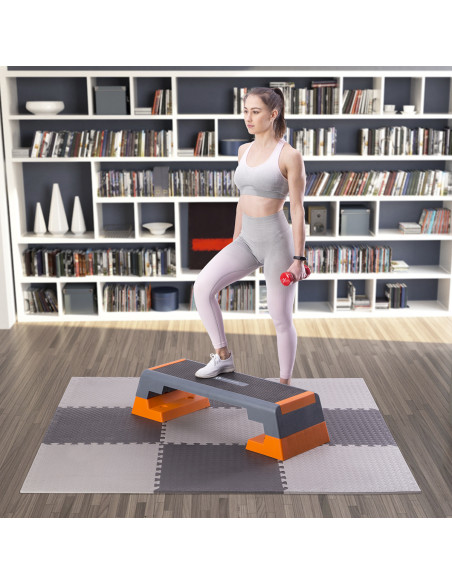 PUZZLE-MATTE FÜR FITNESSGERÄTE HELLGRAU 9 ELEMENTE 12 MM HMS PREMIUM