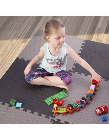 PUZZLE-MATTE FÜR FITNESSGERÄTE HELLGRAU 9 ELEMENTE 12 MM HMS PREMIUM