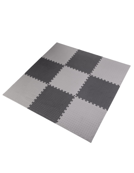 PUZZLE-MATTE FÜR FITNESSGERÄTE HELLGRAU 9 ELEMENTE 12 MM HMS PREMIUM