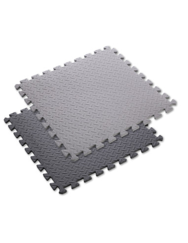 PUZZLE-MATTE FÜR FITNESSGERÄTE HELLGRAU 9 ELEMENTE 12 MM HMS PREMIUM