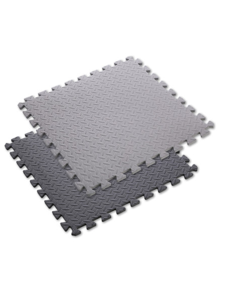 PUZZLE-MATTE FÜR FITNESSGERÄTE HELLGRAU 9 ELEMENTE 12 MM HMS PREMIUM