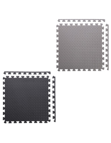 PUZZLE-MATTE FÜR FITNESSGERÄTE HELLGRAU 9 ELEMENTE 12 MM HMS PREMIUM