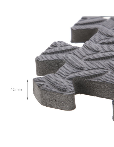 PUZZLE-MATTE FÜR FITNESSGERÄTE HELLGRAU 9 ELEMENTE 12 MM HMS PREMIUM