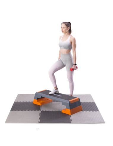 PUZZLE-MATTE FÜR FITNESSGERÄTE HELLGRAU 9 ELEMENTE 12 MM HMS PREMIUM