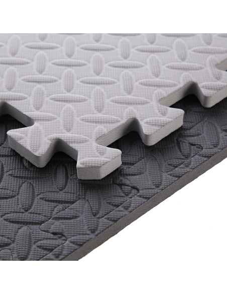 PUZZLE-MATTE FÜR FITNESSGERÄTE HELLGRAU 9 ELEMENTE 12 MM HMS PREMIUM