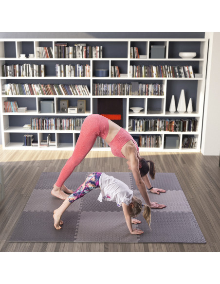 PUZZLE-MATTE FÜR FITNESSGERÄTE DUNKELGRAU 9 ELEMENTE 12 MM HMS PREMIUM