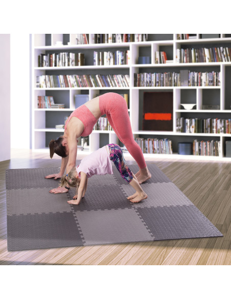 PUZZLE-MATTE FÜR FITNESSGERÄTE DUNKELGRAU 9 ELEMENTE 12 MM HMS PREMIUM