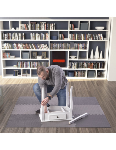 PUZZLE-MATTE FÜR FITNESSGERÄTE DUNKELGRAU 9 ELEMENTE 12 MM HMS PREMIUM