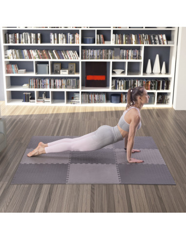 PUZZLE-MATTE FÜR FITNESSGERÄTE DUNKELGRAU 9 ELEMENTE 12 MM HMS PREMIUM