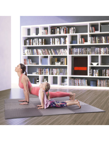 PUZZLE-MATTE FÜR FITNESSGERÄTE DUNKELGRAU 9 ELEMENTE 12 MM HMS PREMIUM