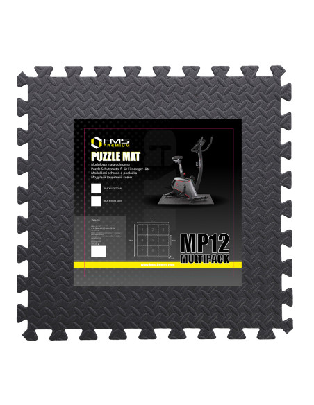 PUZZLE-MATTE FÜR FITNESSGERÄTE DUNKELGRAU 9 ELEMENTE 12 MM HMS PREMIUM