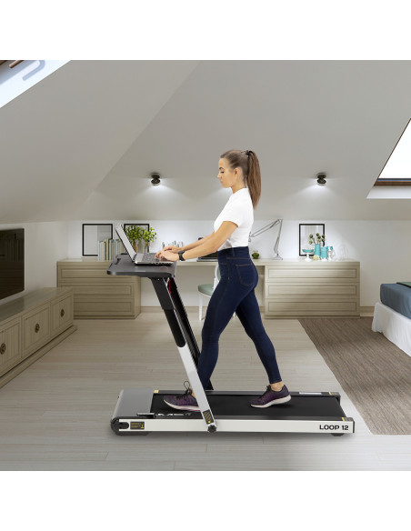 (2-teilig) MULTI GRAY ELEKTRISCHES LAUFBAND MIT DEM SCHREIBTISCH HMS