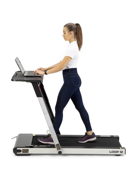 (2-teilig) MULTI GRAY ELEKTRISCHES LAUFBAND MIT DEM SCHREIBTISCH HMS