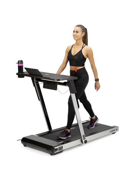 (2-teilig) MULTI GRAY ELEKTRISCHES LAUFBAND MIT DEM SCHREIBTISCH HMS