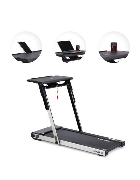 (2-teilig) MULTI GRAY ELEKTRISCHES LAUFBAND MIT DEM SCHREIBTISCH HMS