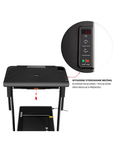 (2-teilig) MULTI GRAY ELEKTRISCHES LAUFBAND MIT DEM SCHREIBTISCH HMS