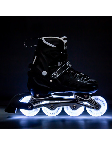 4-IN-1 SCHWARZ LED GRÖßE S(31-34)  INLINER MIT DER AUSTAUSCHBAREN HOCKEY-KUFE NILS EXTREME