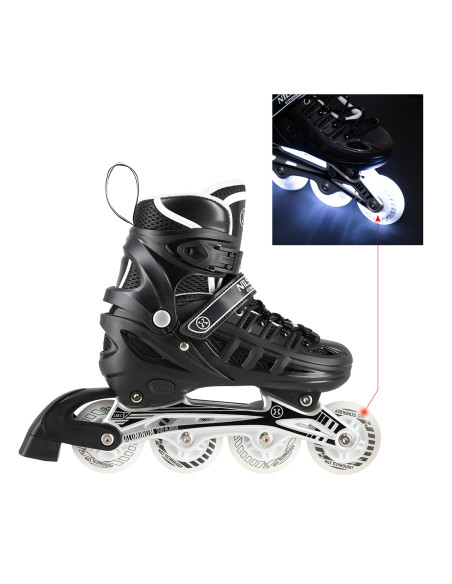 4-IN-1 SCHWARZ LED GRÖßE S(31-34)  INLINER MIT DER AUSTAUSCHBAREN HOCKEY-KUFE NILS EXTREME