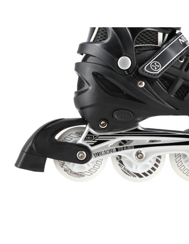 4-IN-1 SCHWARZ LED GRÖßE M(35-38)  INLINER MIT DER AUSTAUSCHBAREN HOCKEY-KUFE NILS EXTREME