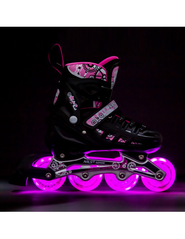 4-IN-1 ROSA LED GRÖßE L(39-42)  INLINER MIT DER AUSTAUSCHBAREN HOCKEY-KUFE NILS EXTREME