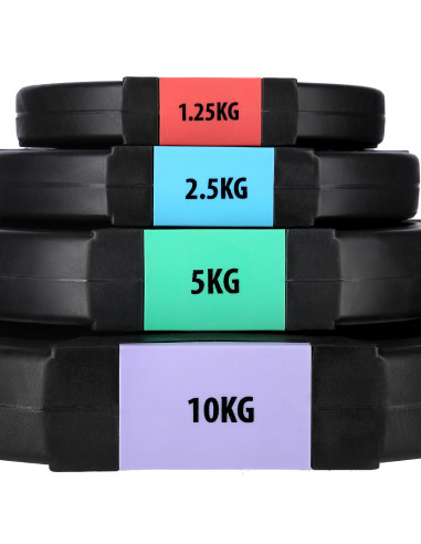 LANGHANTEL, HANTELSCHEIBEN 42 KG HMS