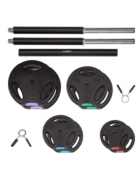 LANGHANTEL, HANTELSCHEIBEN 42 KG HMS