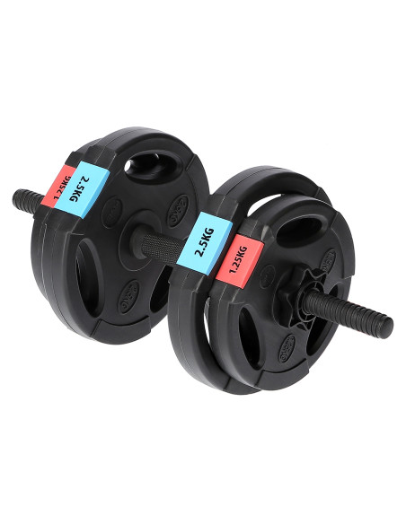 SET (3 TEILE) LANGHANTEL UND KURZHANTELN 62 KG HMS