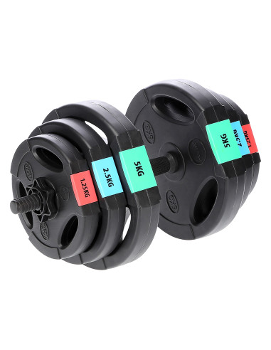 SET (3 TEILE) LANGHANTEL UND KURZHANTELN 62 KG HMS