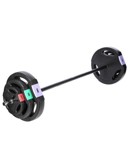 SET (3 TEILE) LANGHANTEL UND KURZHANTELN 62 KG HMS