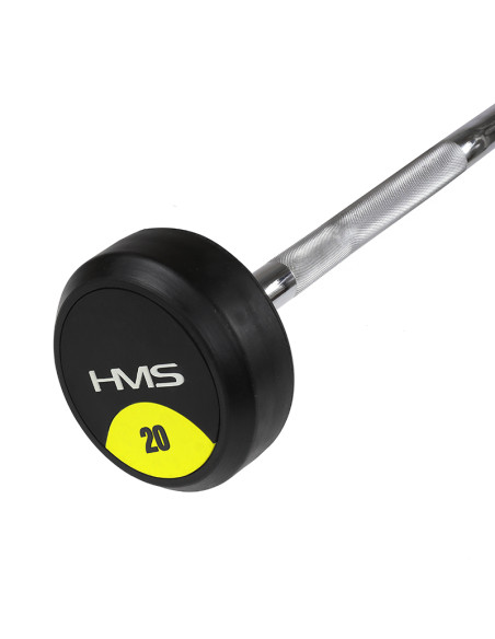 CURLHANTEL CURLSTANGE MIT FESTEM GEWICHT UND GUMMIBESCHICHTUNG 20 KG HMS