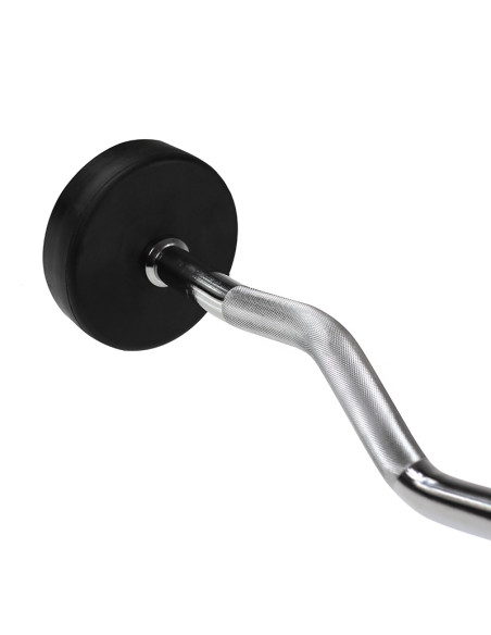 CURLHANTEL CURLSTANGE MIT FESTEM GEWICHT UND GUMMIBESCHICHTUNG 20 KG HMS