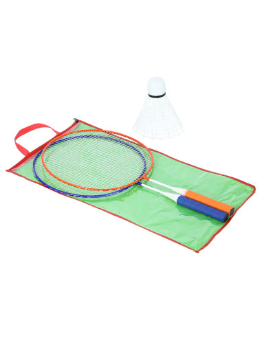 STAHL / BADMINTON-SET 2 SCHLÄGER + BADMINTONBALL JUNIOR NILS