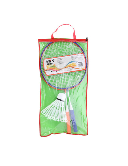 STAHL / BADMINTON-SET 2 SCHLÄGER + BADMINTONBALL JUNIOR NILS