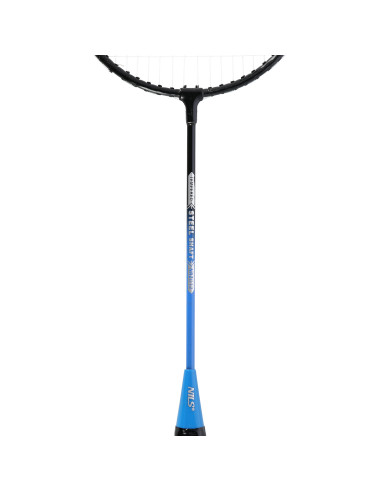 STAHL BADMINTONSET MIT 2 SCHLÄGERN + 3 FEDERBÄLLE + NETZ  + SCHUTZHÜLLE NILS