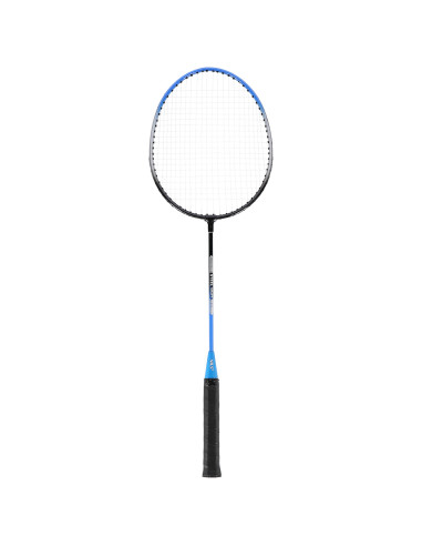 STAHL BADMINTONSET MIT 2 SCHLÄGERN + 3 FEDERBÄLLE + NETZ  + SCHUTZHÜLLE NILS