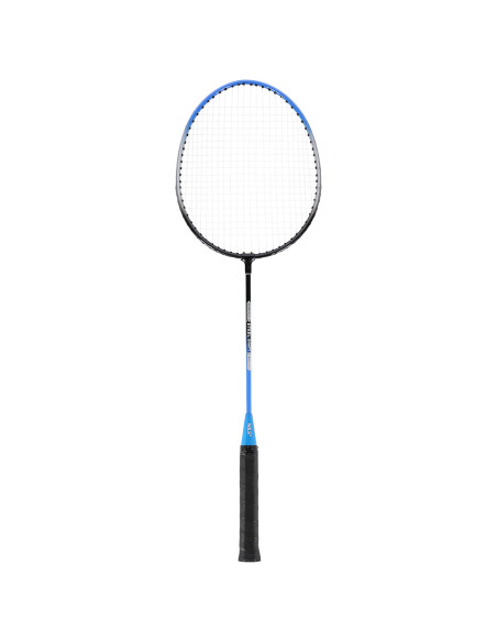 STAHL BADMINTONSET MIT 2 SCHLÄGERN + 3 FEDERBÄLLE + NETZ  + SCHUTZHÜLLE NILS