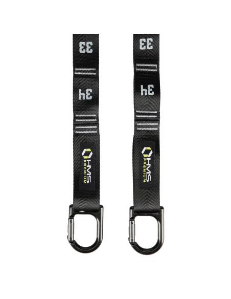 GYMNASTIKRINGE AUS HOLZ MIT LÄNGENMARKIERUNGEN KARABINERHAKEN HMS PREMIUM