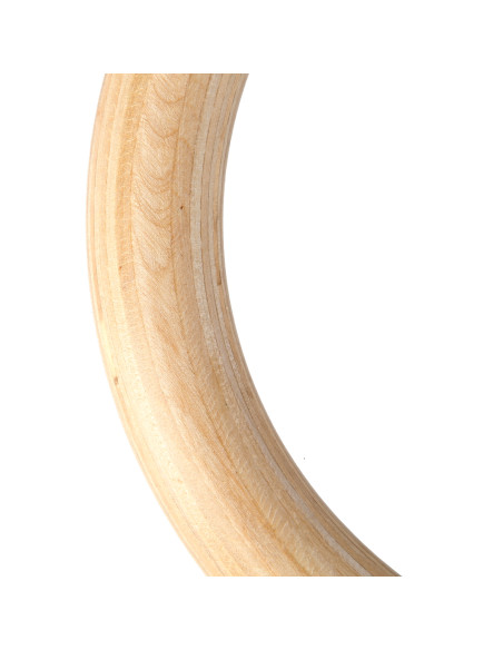 GYMNASTIKRINGE AUS HOLZ MIT LÄNGENMARKIERUNGEN KARABINERHAKEN HMS PREMIUM