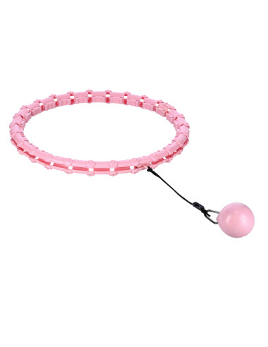 PLUS SIZE HULA-HOOP-REIFEN LIGHT PINK MIT MASSAGEPUNKTEN UND SCHWERKRAFTBALL HMS