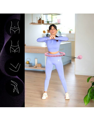 PLUS SIZE HULA-HOOP-REIFEN LIGHT PINK MIT MASSAGEPUNKTEN UND SCHWERKRAFTBALL HMS