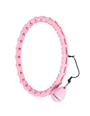 PLUS SIZE HULA-HOOP-REIFEN LIGHT PINK MIT MASSAGEPUNKTEN UND SCHWERKRAFTBALL HMS